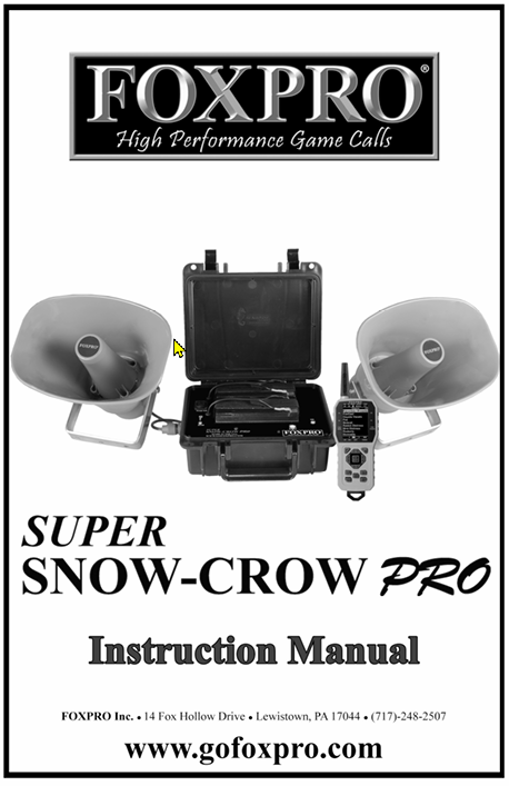 SUPER SNOW PRO CROW Instruction Manual
